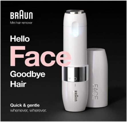 Braun Face Mini Hair Remover FS1000, Electric Facial Hair Removal for  Women, Facial Hair Remover, Quick & Gentle, Finishing Touch for Upper Lips,  Chin & Cheeks, Ideal for On-the-Go, with Smartlight, White