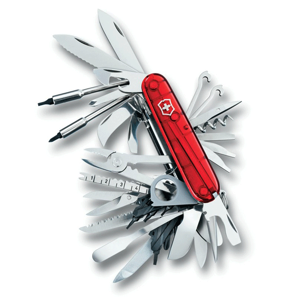 Knife　translucent　Red　50　91　Victorinox　mm　Swiss　with　Cyber　functions　Tool　Army